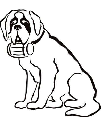 St. Bernard Dog Coloring Page